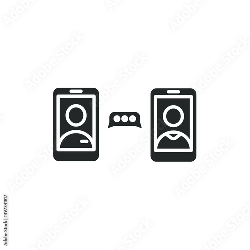 Online meetup glyph icon. Team business meeting with teamwork collaboration. Business startup and communication. Distant work group. Vector illustration Design on white background EPS 10