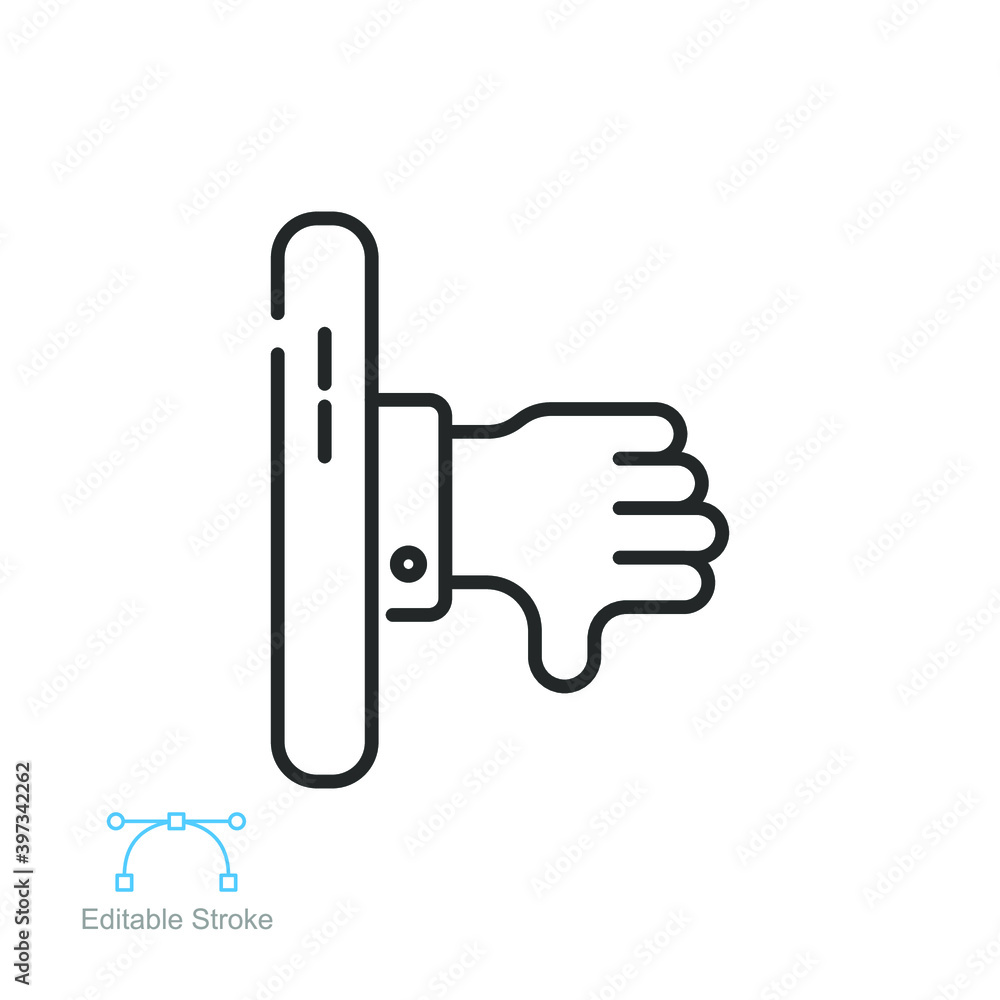 cyber bullying line icon. Abuse, internet harassment warning, hate, bully, social media insult. Sad face of online gossip victim. Editable stroke vector illustration design on white background EPS10