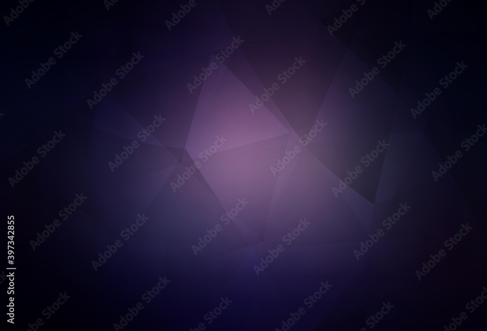 Fototapeta premium Dark Purple vector gradient triangles pattern.