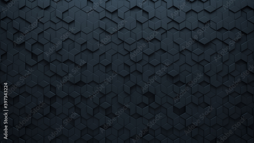 Futuristic, High Tech, dark background, with a diamond shape block structure. Wall texture with a 3D diamond tile pattern. 3D render Futuristic, High Tech, dark background, with a diamond shape block structure. Wall texture with a 3D diamond tile pattern. 3D render