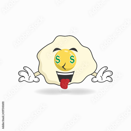 Egg mascot character with money making expression. vector illustration