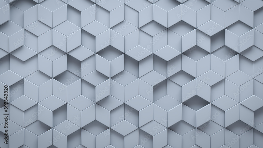 Futuristic, High Tech, light background, with a diamond shape block structure. Wall texture with a 3D diamond tile pattern. 3D render Futuristic, High Tech, light background, with a diamond shape block structure. Wall texture with a 3D diamond tile pattern. 3D render