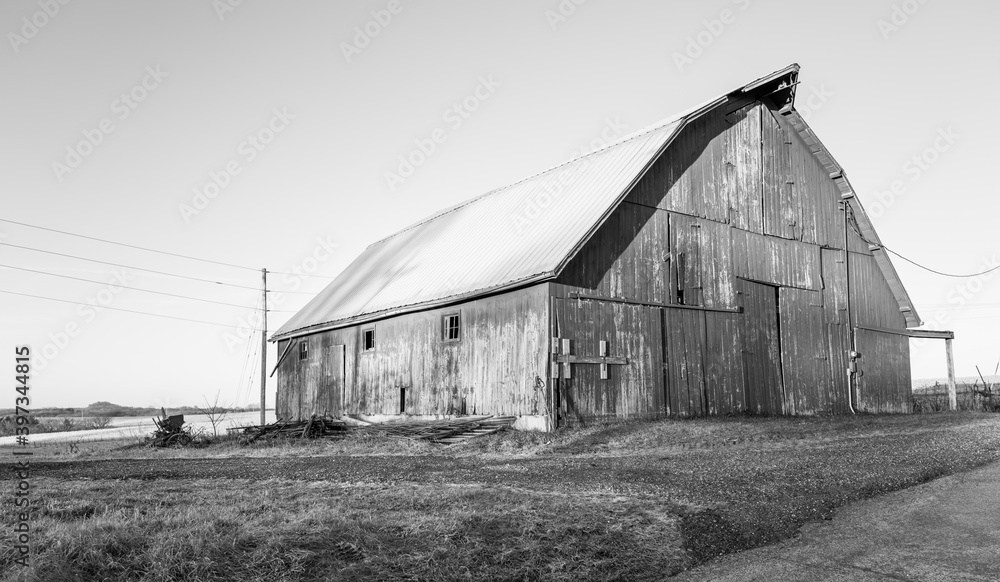 old weathered wood farm barn and shed old weathered wood farm barn and shed