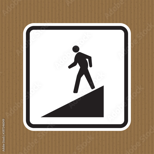 Beware Slope Symbol Sign Isolate On White Background,Vector Illustration EPS.10