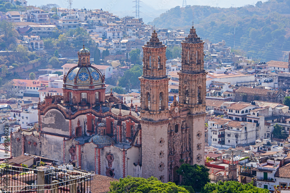 Obraz premium Taxco church from above