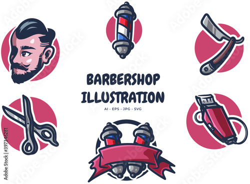 Barbershop clip art illustration