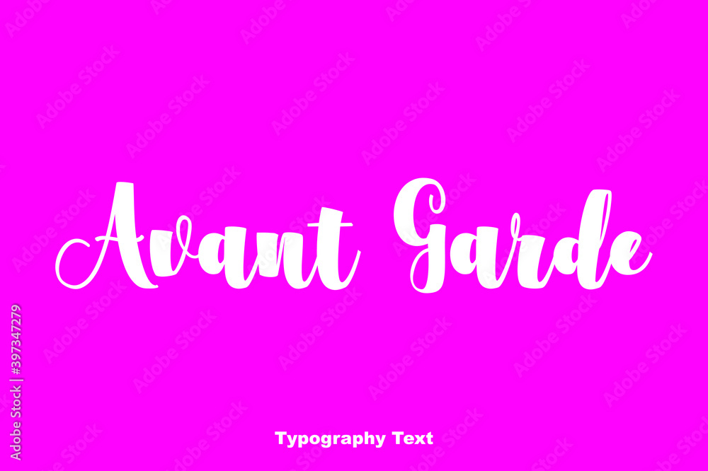 Avant Garde Bold Typography Text On Pink Background