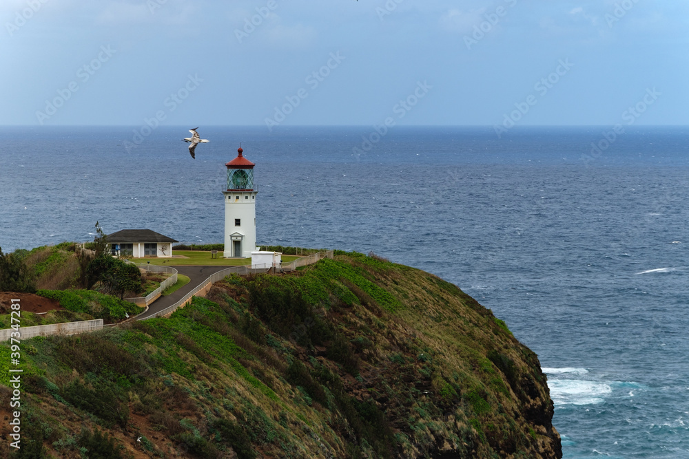 a lighthouse on a cliff overlooking the ocean