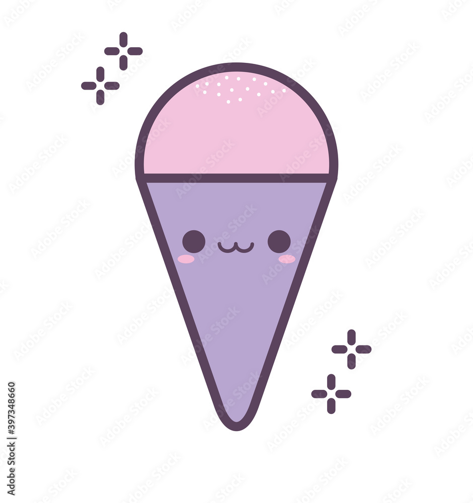 ice cream with purple cone and smiling ice cream with purple cone and smiling