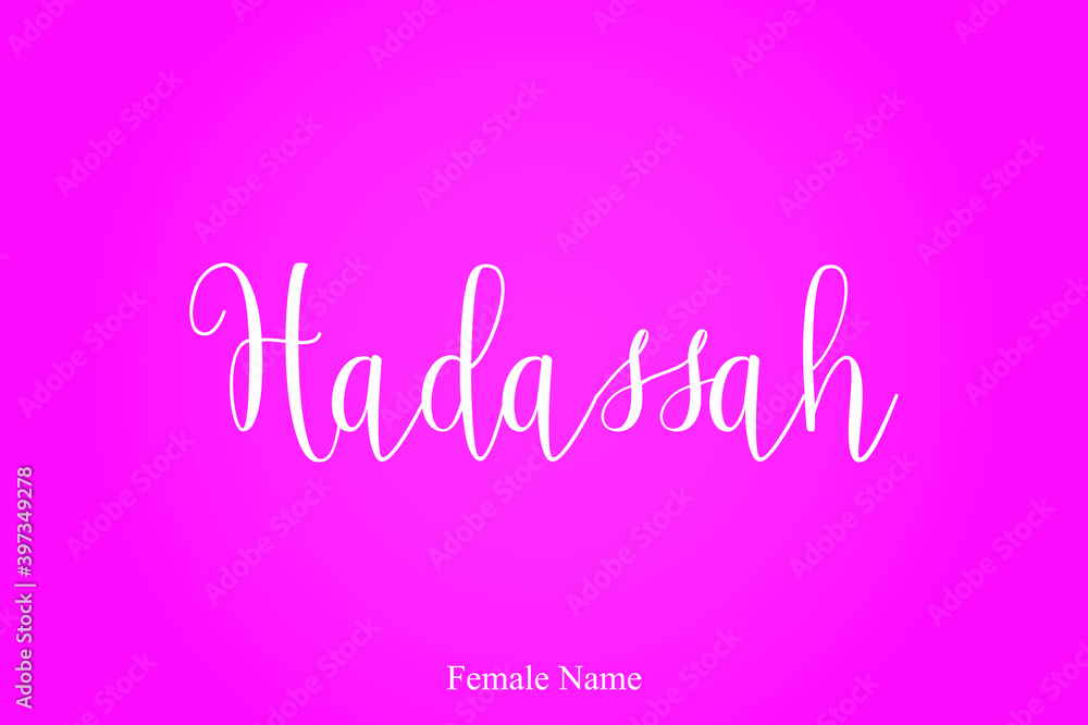 Hadassah Female Name Calligraphy White Color Text On Pink Background Hadassah Female Name Calligraphy White Color Text On Pink Background