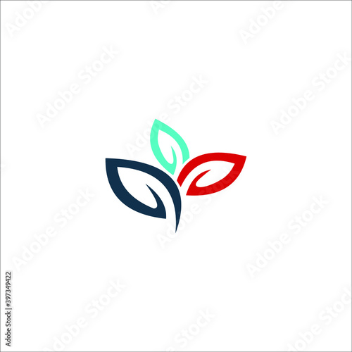 logo helthy leaft beautiful icon templet vector photo