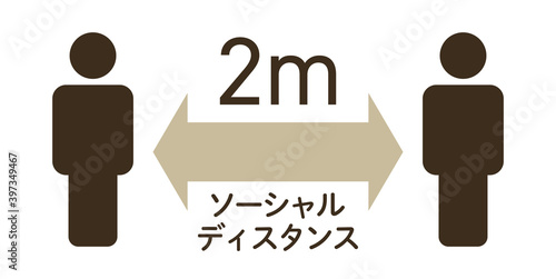 ソーシャルディスタンスのイラスト