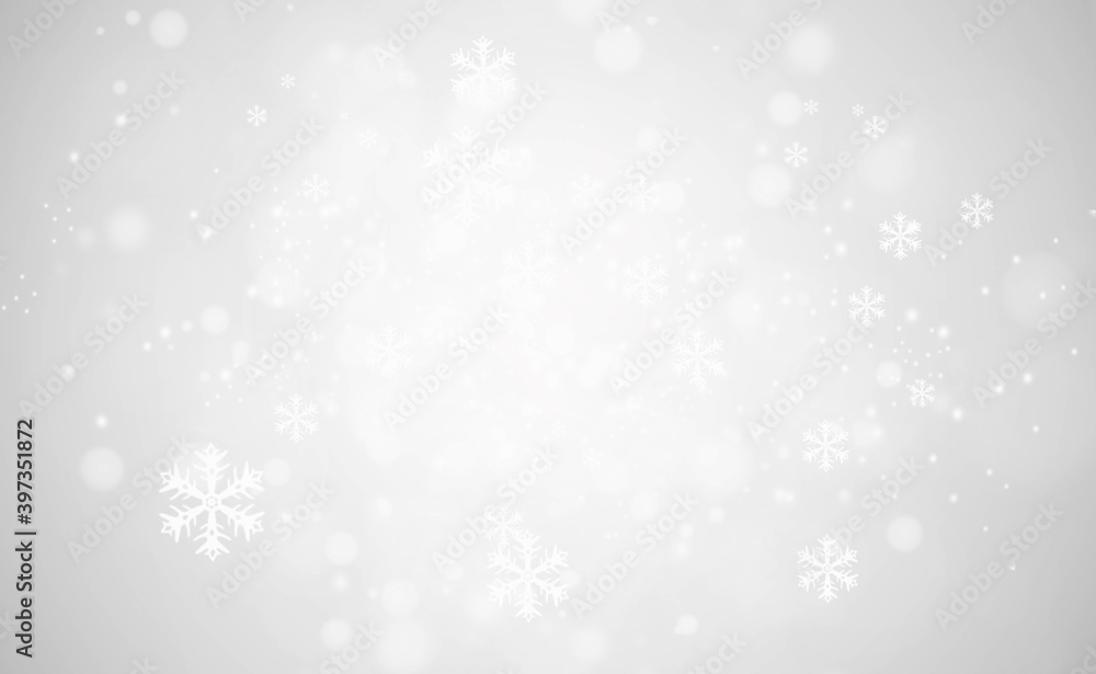 Abstract winter background with falling snowflakes.Christmas Background