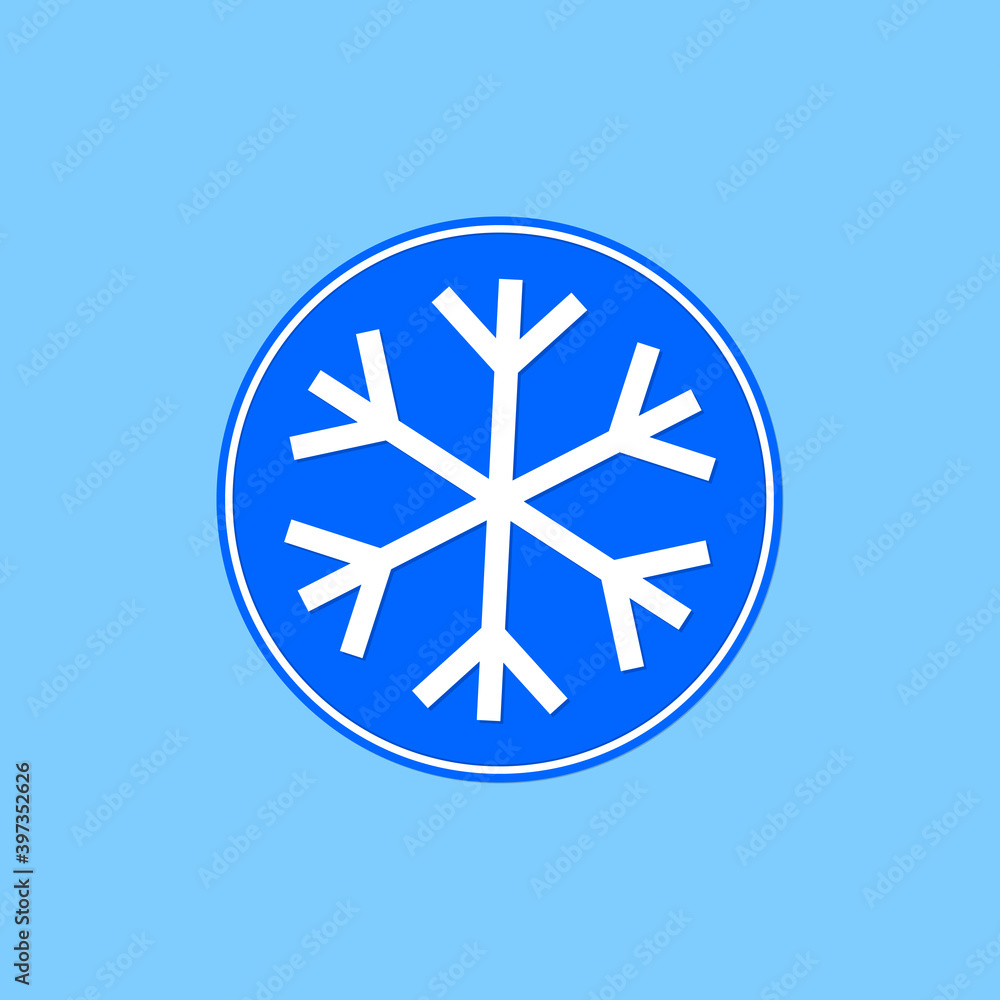 Snowflake icon, winter symbol, template flat graphic design, cold sign, Xmas time, isolated temperature button for app, vector illustration Snowflake icon, winter symbol, template flat graphic design, cold sign, Xmas time, isolated temperature button for app, vector illustration
