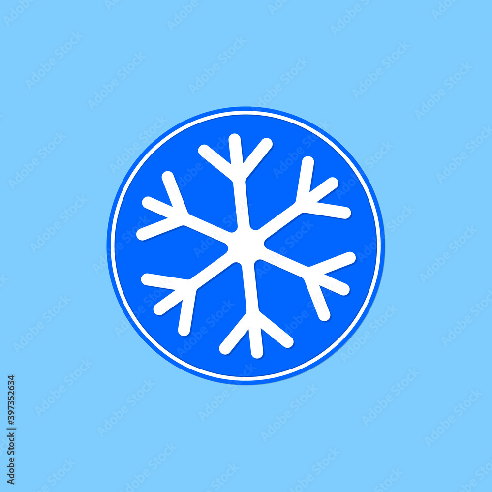 Snowflake icon, winter symbol, template flat graphic design, cold sign, Xmas time, isolated temperature button for app, vector illustration Snowflake icon, winter symbol, template flat graphic design, cold sign, Xmas time, isolated temperature button for app, vector illustration