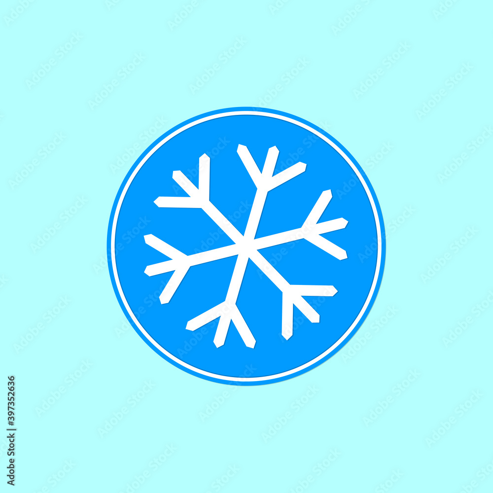 Snowflake icon, winter symbol, template flat graphic design, cold sign, Xmas time, isolated temperature button for app, vector illustration Snowflake icon, winter symbol, template flat graphic design, cold sign, Xmas time, isolated temperature button for app, vector illustration