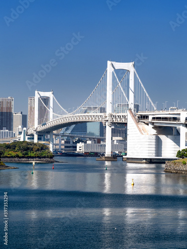東京都 レインボーブリッジと東京港