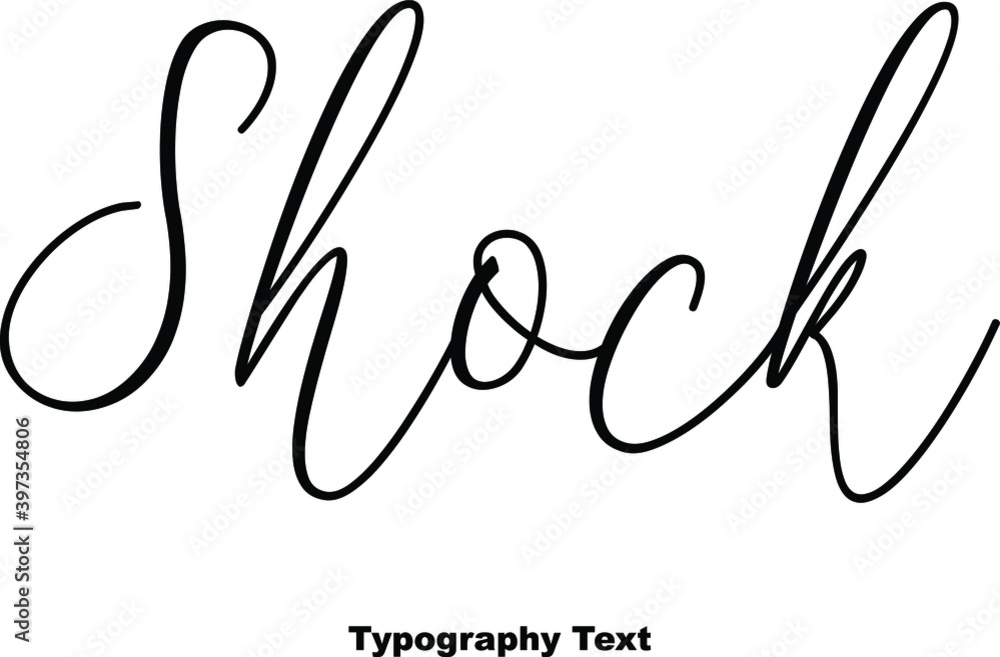 Shock Cursive Typography Typescript On White Background 