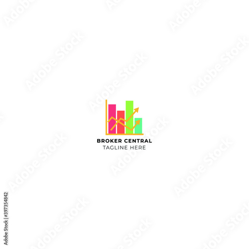 broker logo icon design with simple flat style