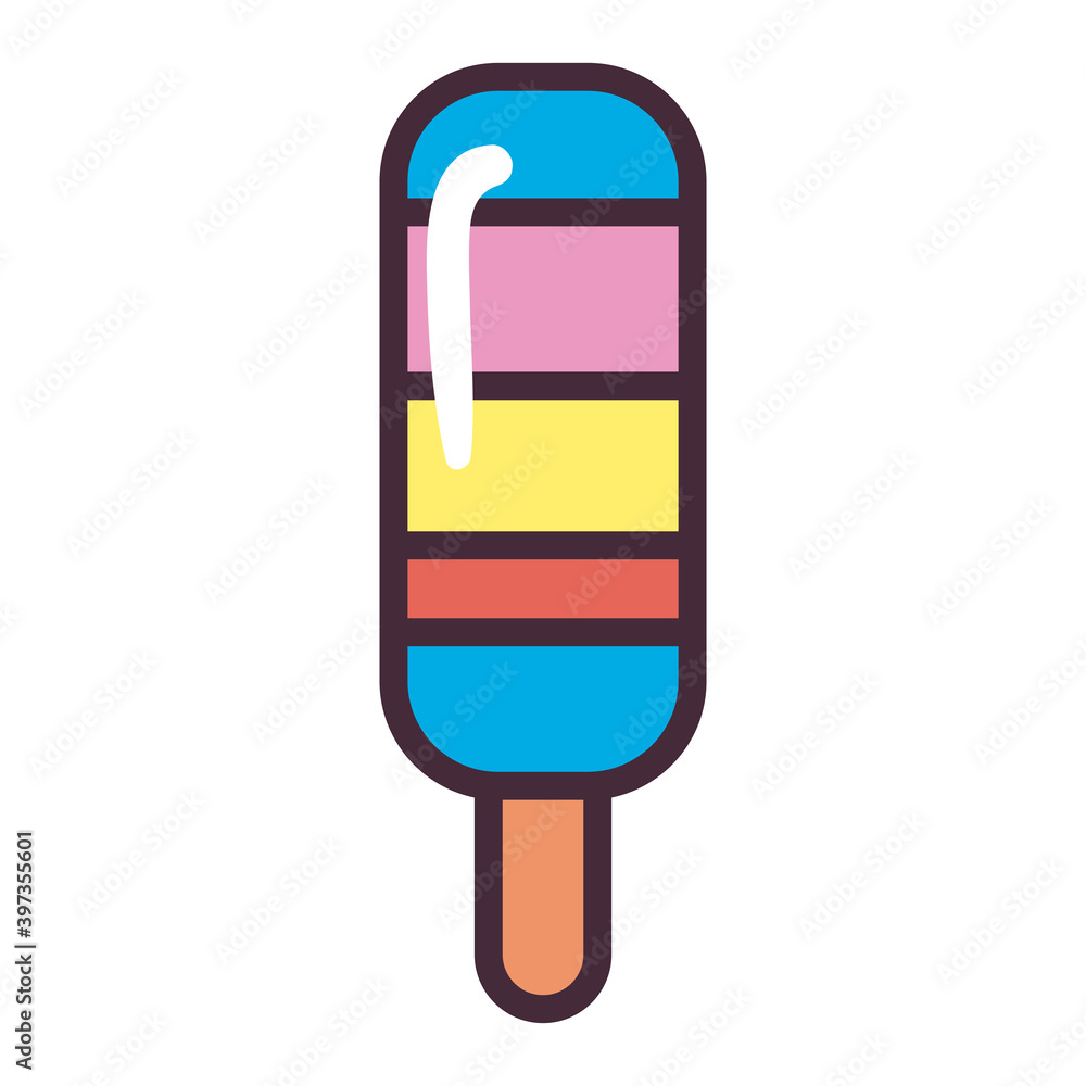 ice cream with lines line and fill style icon vector design ice cream with lines line and fill style icon vector design