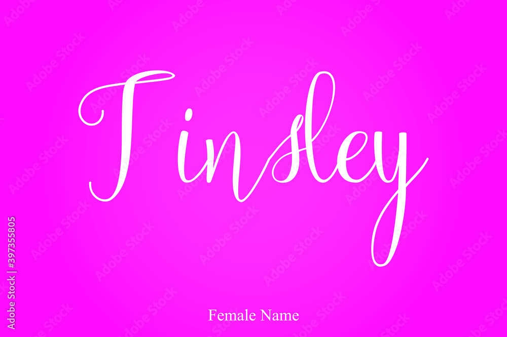 -Female Name Brush Calligraphy Text On Pink Background