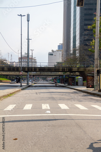 empty streets of downtown Rio de Janeiro, Brazil.