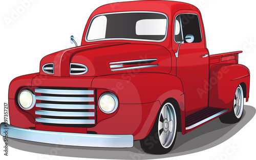 1940's Red Classic Pickup Truck
