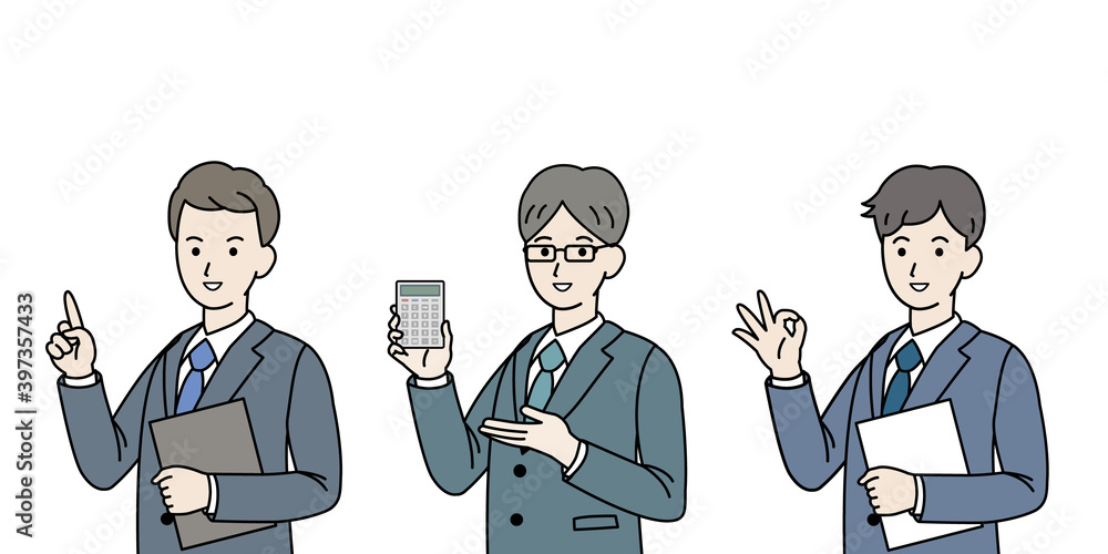 税理士 スーツ姿の男性達のイラスト Stock Vektorgrafik Adobe Stock