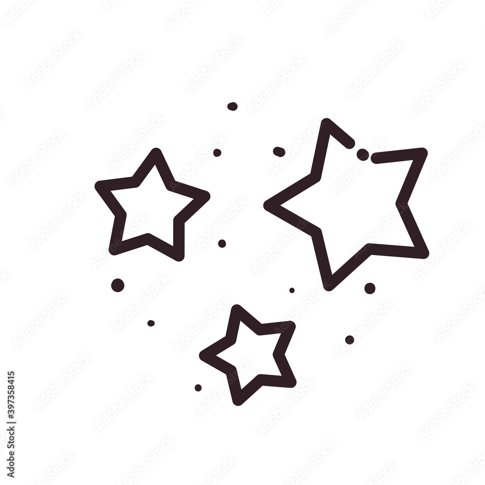 stars shapes isolated line style icon vector design