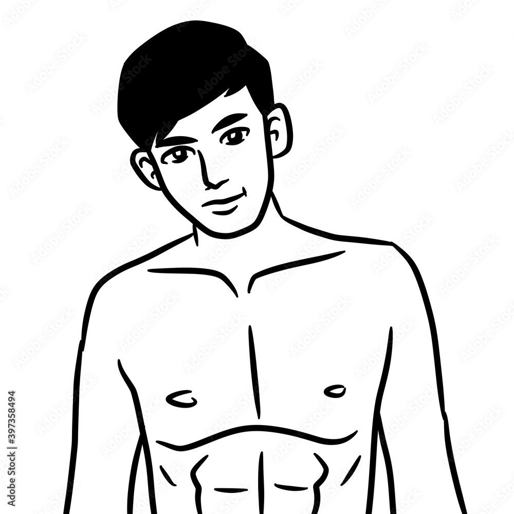 cartoon sexy man on white background for painting cartoon sexy man on white background for painting