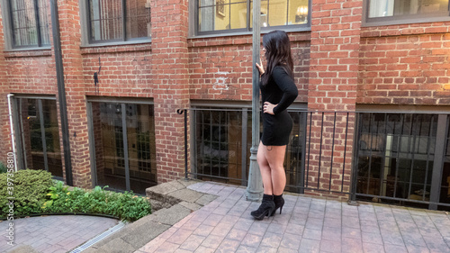 woman walking on the street