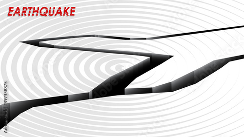 banner A4 earthquake. Earthquake shocks. Increased seismic activity. Vector background