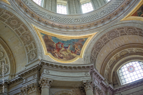  Internal painting of the Cathedral of St. Louis of the Invalides.Detail of the dome of the cathedral. Architect Jules Ardouin-Mansart