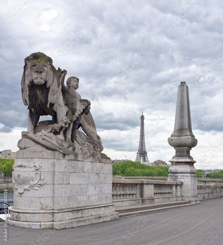 Bridge Alexander lll. Llion statue was produced by Georges Gardet who was born in 1863 © aleks