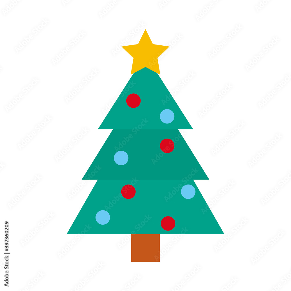Fototapeta premium merry christmas pine tree with star vector design