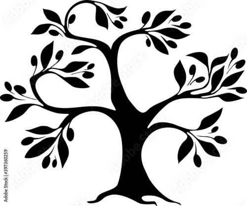 Olive tree made in decorative style