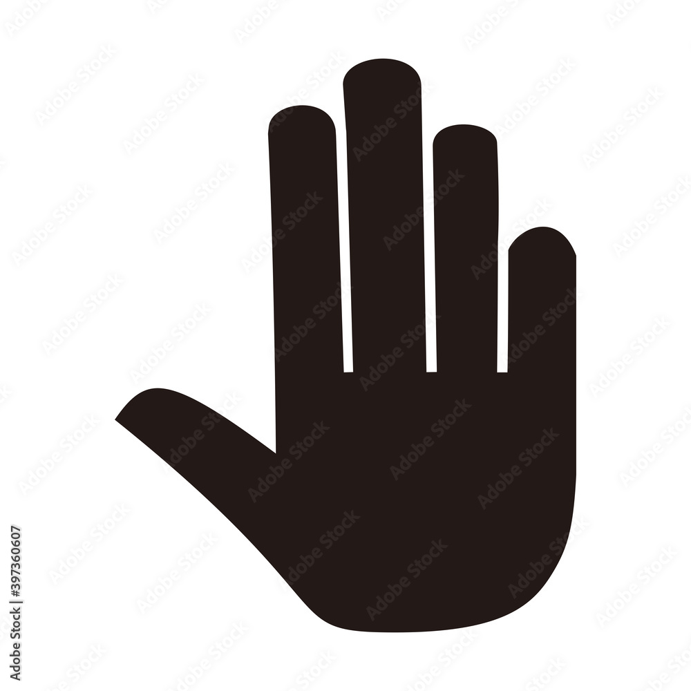 Hand stop icon vector illustration sign Hand stop icon vector illustration sign