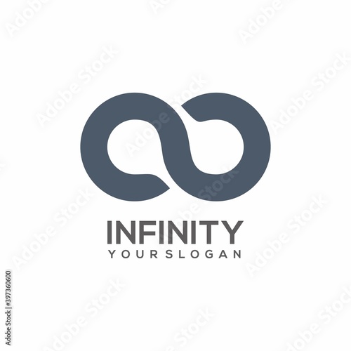 Logo icon illustration infinity unlimites sillhouette Vector design