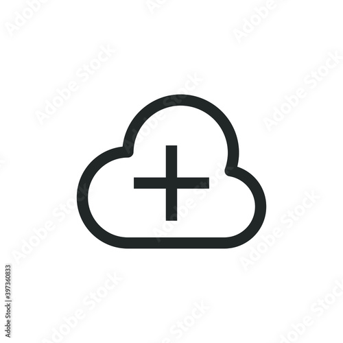 Cloud with add sign icon
