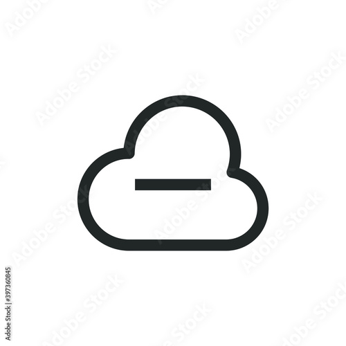 Cloud with minus sign icon
