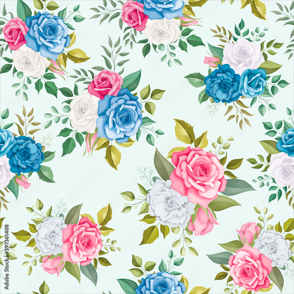 Beautiful floral seamless pattern with roses Beautiful floral seamless pattern with roses