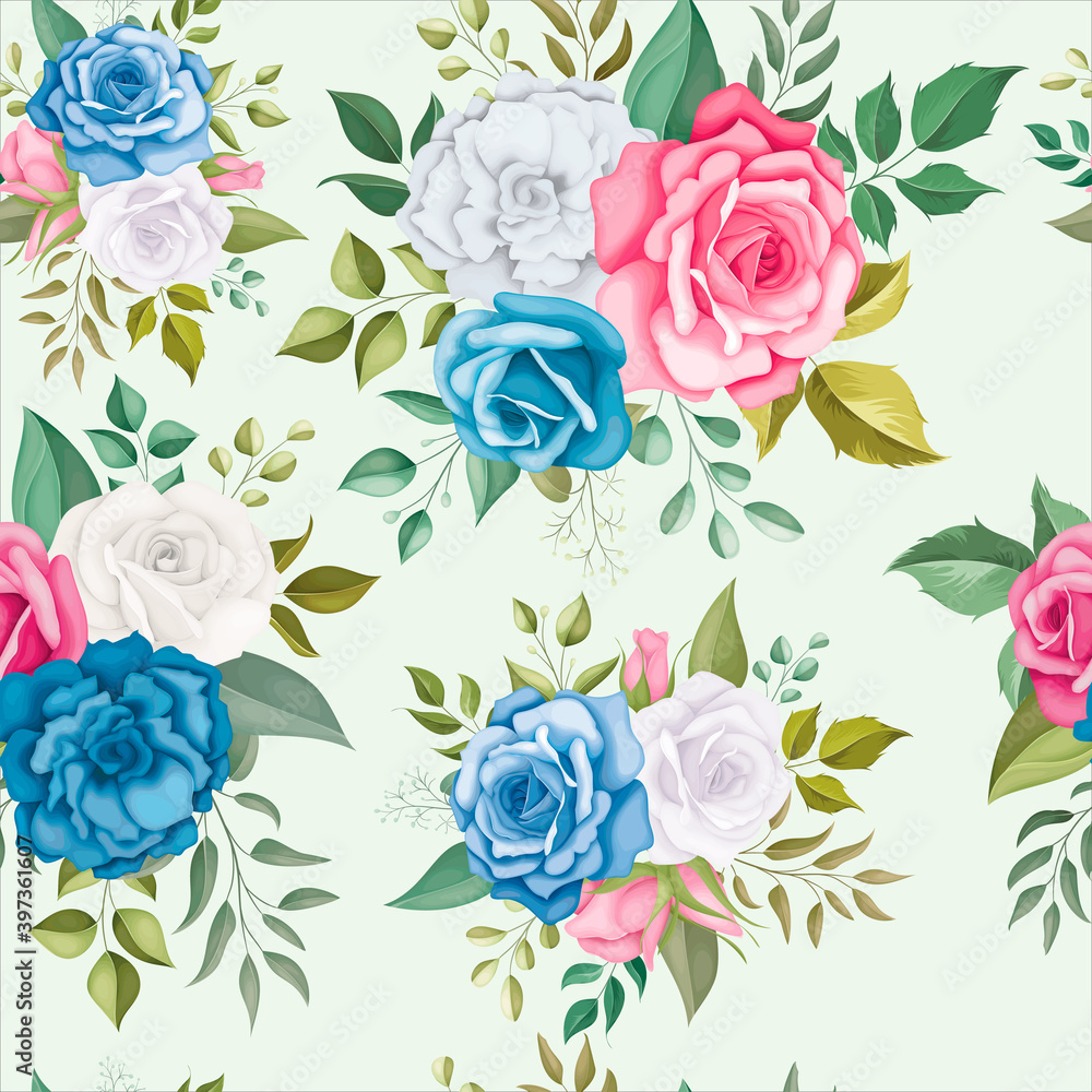 Beautiful floral seamless pattern with roses