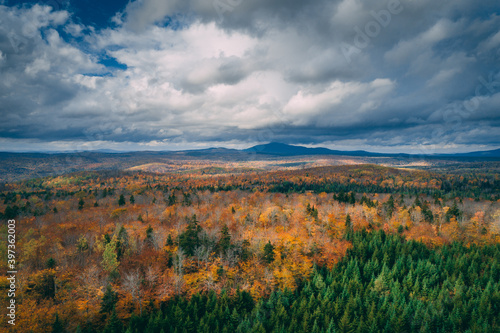 View of mountains and forest near Abbot in the North Woods of Maine