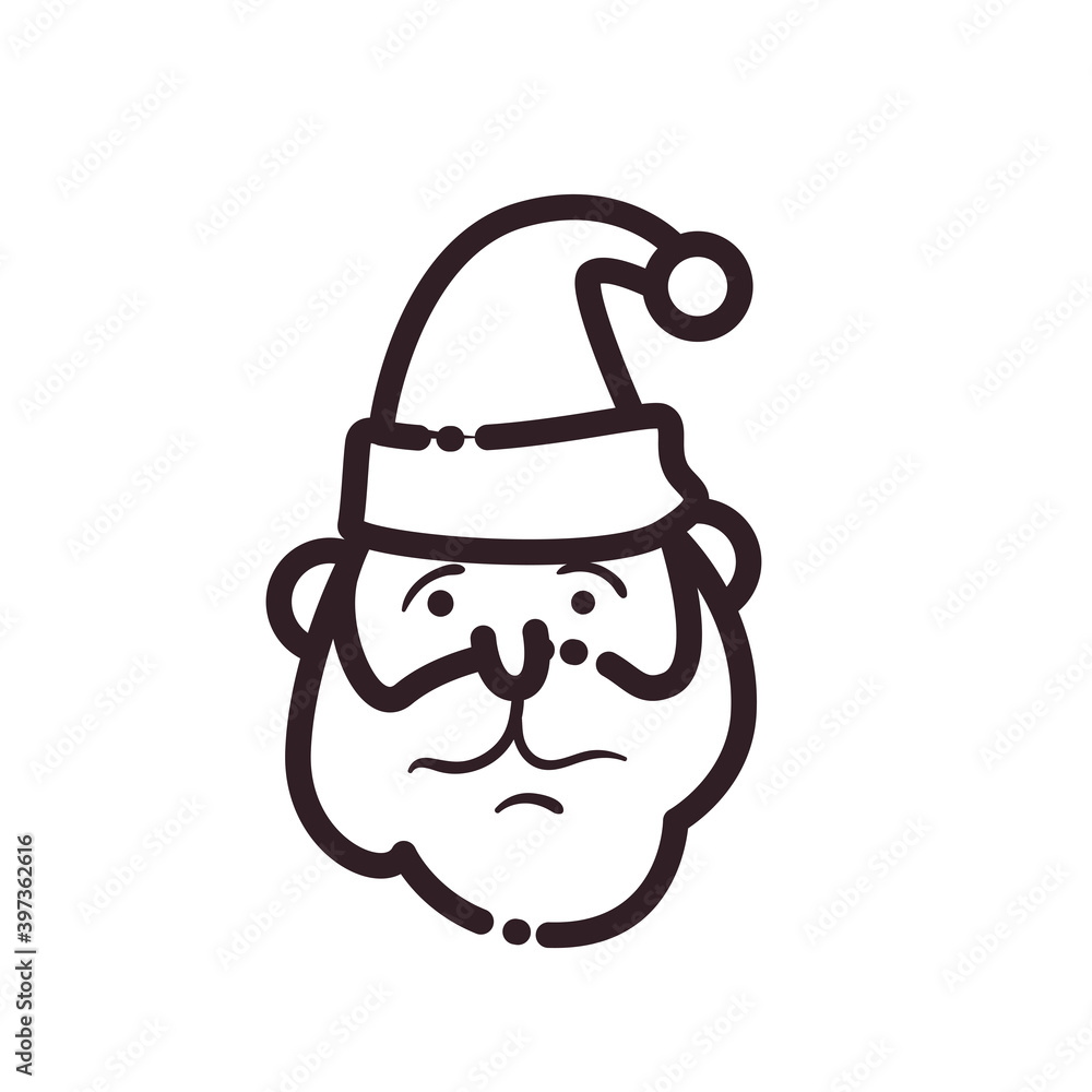 merry christmas santa line style icon vector design merry christmas santa line style icon vector design