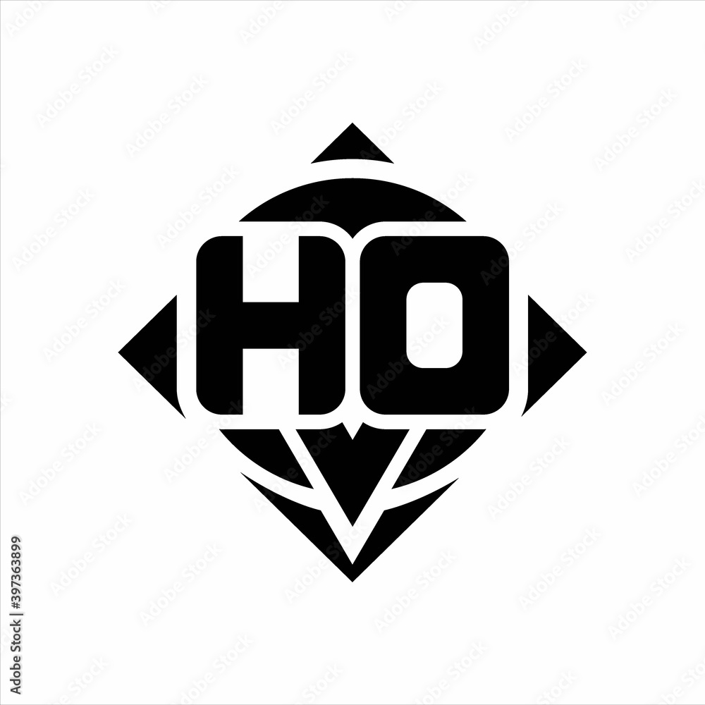 HD Logo monogram with circle shape and square rotate rounded design template HD Logo monogram with circle shape and square rotate rounded design template