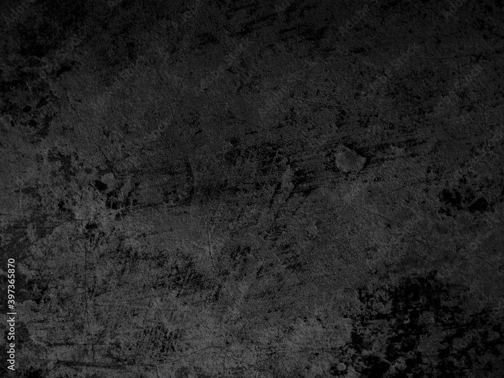 Naklejka premium Dark wall black and gray distressed cement, grunge concrete texture and old background