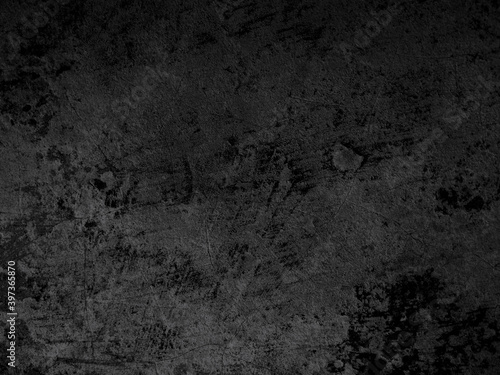 Dark wall black and gray distressed cement, grunge concrete texture and old background © Nilin