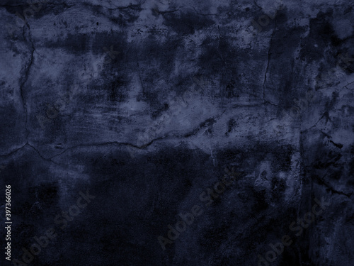Dark wall black-blue cement background, Closeup grunge texture concrete, indigo old pattern grungy