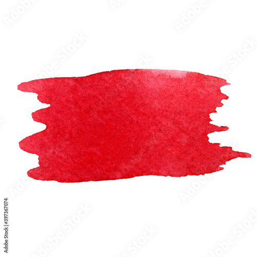 Red watercolor brushstroke. hand-drawn watercolor texture.Design for printing, greeting cards, invitations