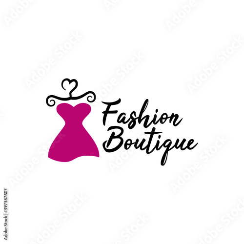 Wardrobe hanger logo, Fashion, dry cleaning, clothing store vector icon. Logo for Atelier, wedding boutique, women's clothing store. Vector template of the brand for the fashion designer. 